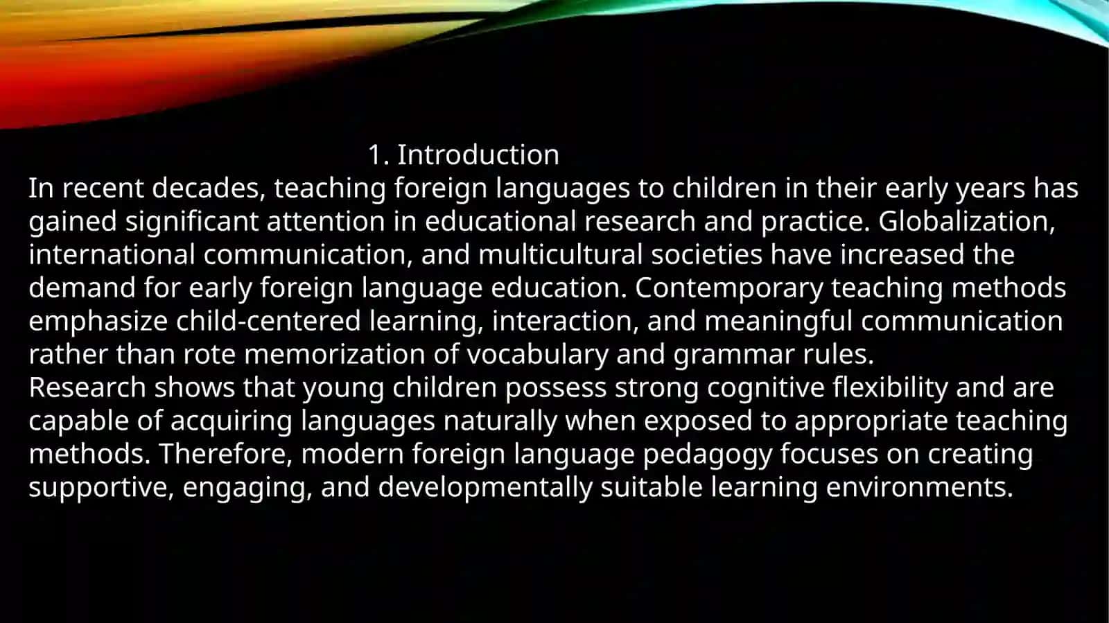 Contemporary foreign language teaching methods for children in their early years 2
