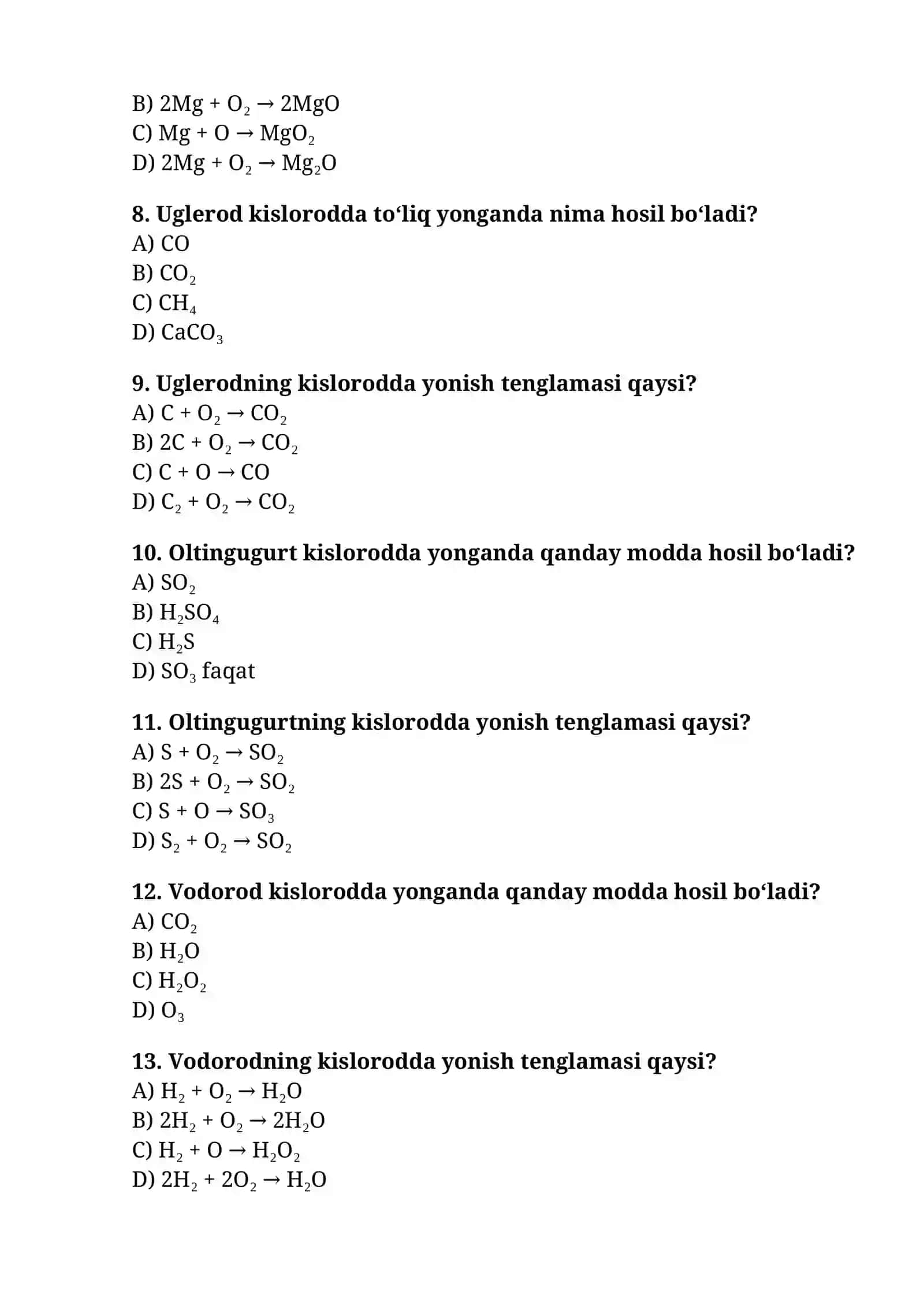 aLANGA TUZILISHI 15 talik test 2