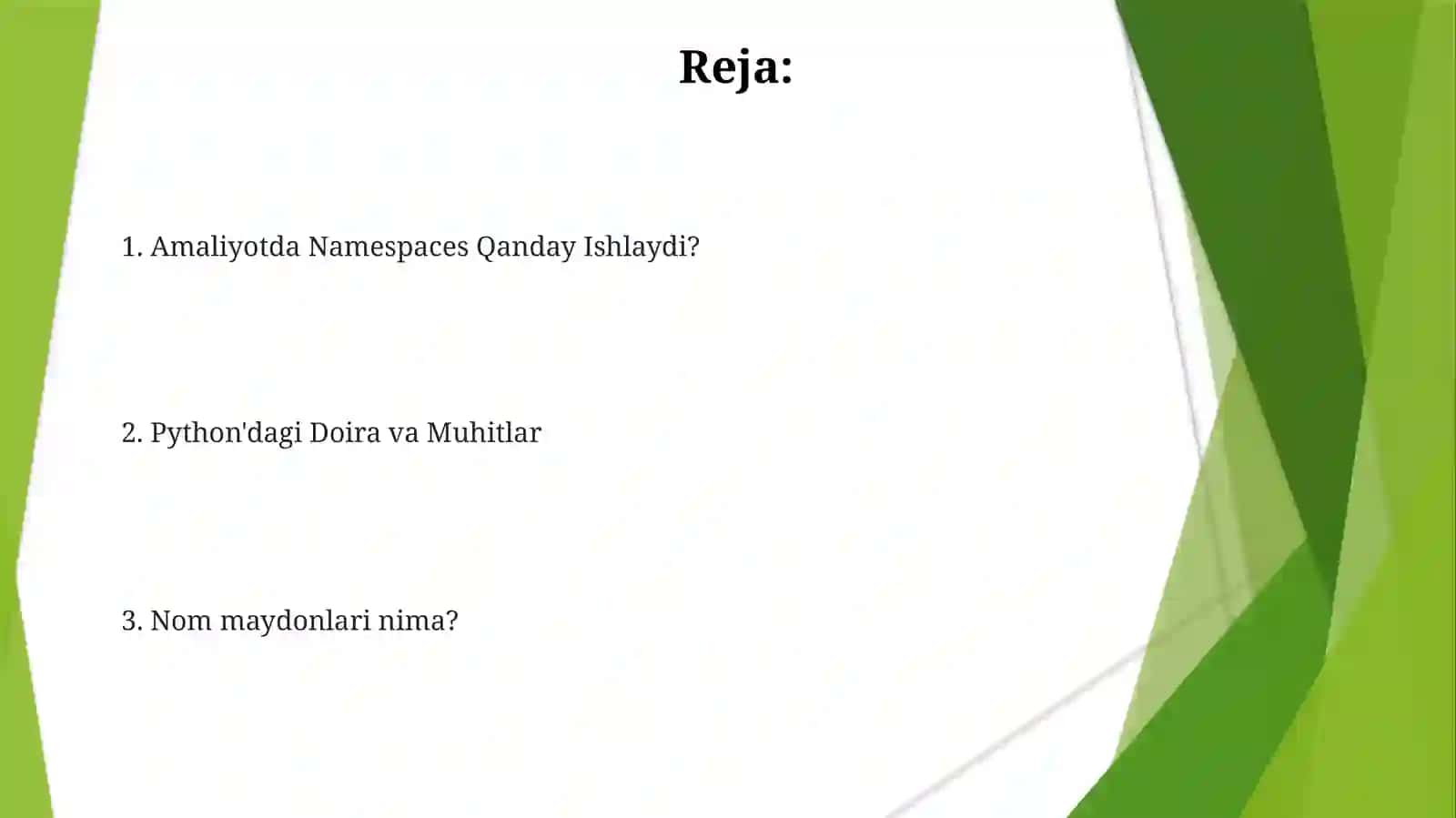 Pythonda nom maydonlari va muhitlari 2