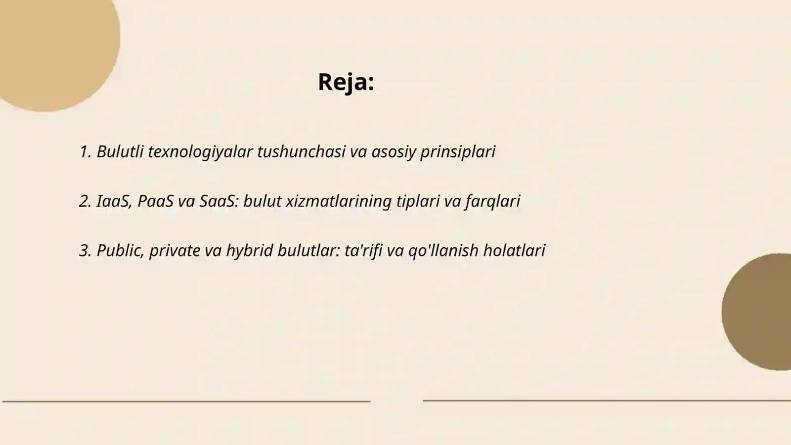 Bulutli texnologiyalar tushunchasi va foydalanish afzalliklari 2