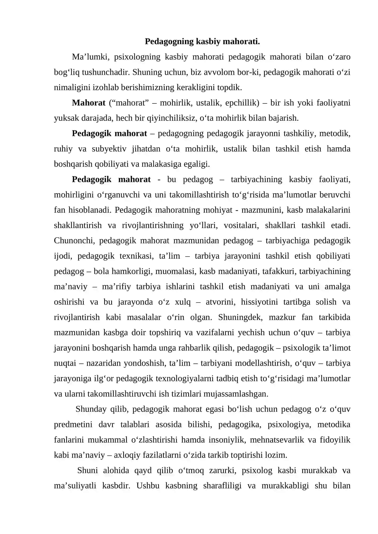 Kasbiy mahorat psixologiyasi 2