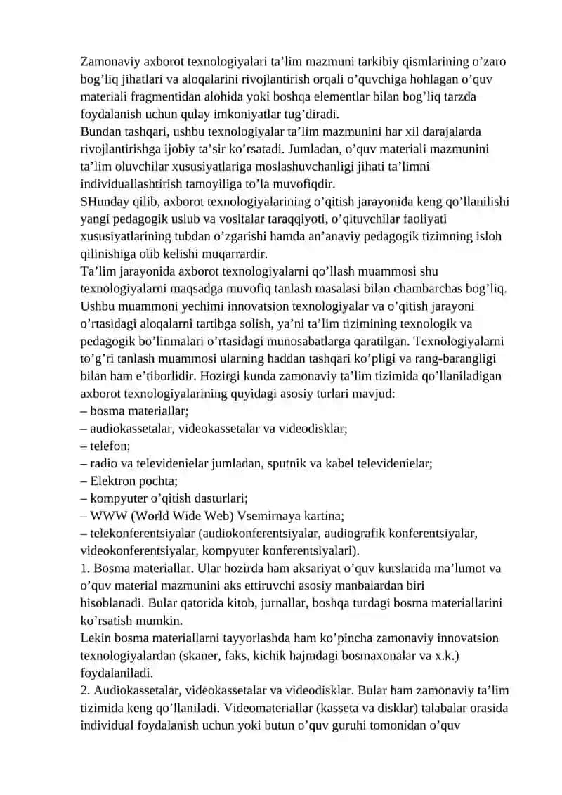 Elektron pedagogika asoslari 2