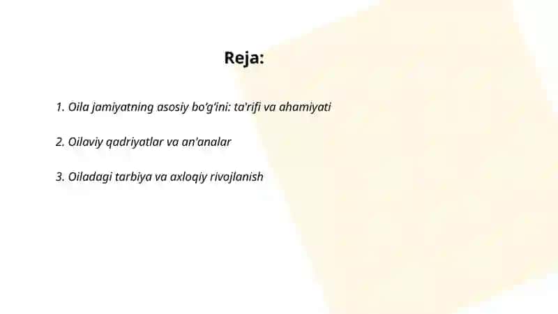 Oilajamiyatning asosiy bo'g'ini 2