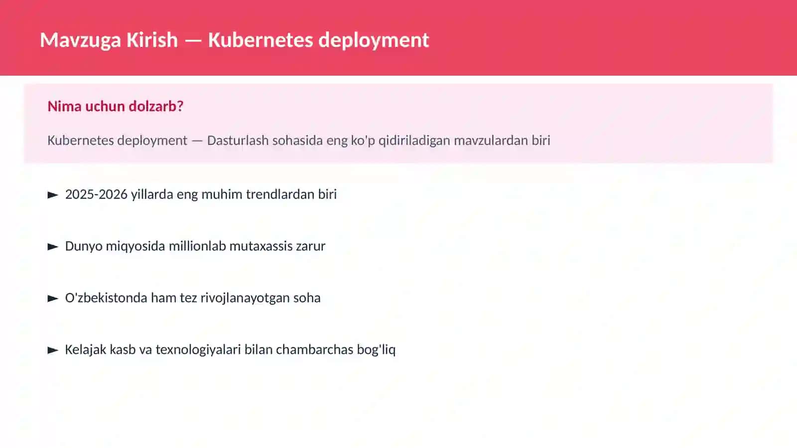 Kubernetes deployment 2
