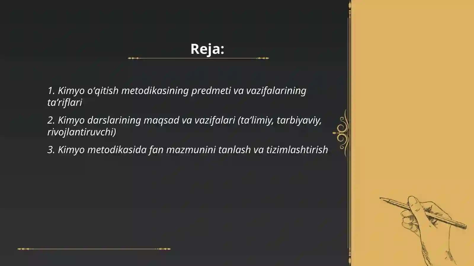 Kimyo oʻqitish metodikasi predmeti va vazifasi 2