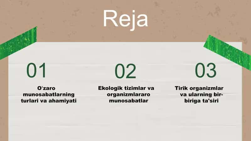 Tirik organizmlarning oʻzaro munosabat shakllari 2