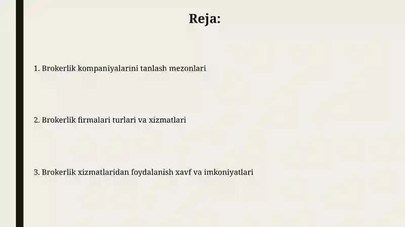 Brokerlik va brokerlik idoralari 2
