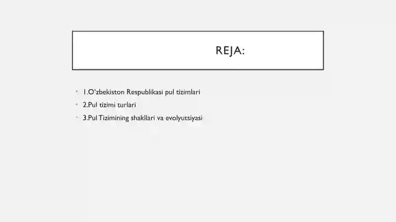 O'zbekiston Respublikasi pul tizimi va uning elementlari 2