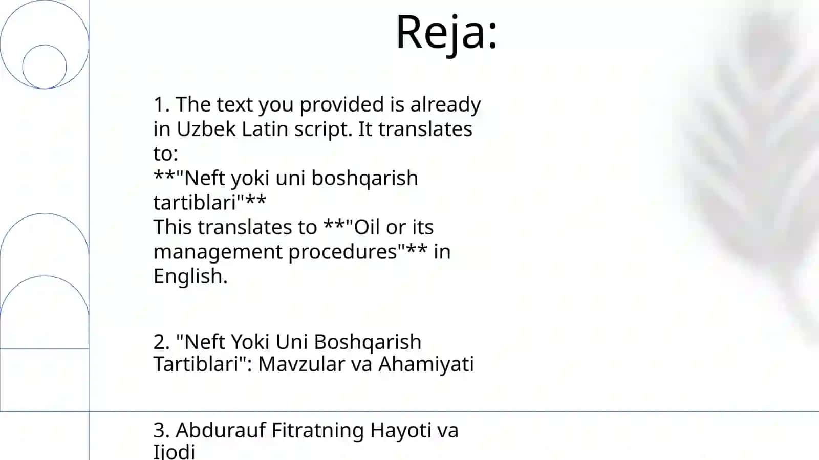Neft yoki uni boshqarish tartiblari 2