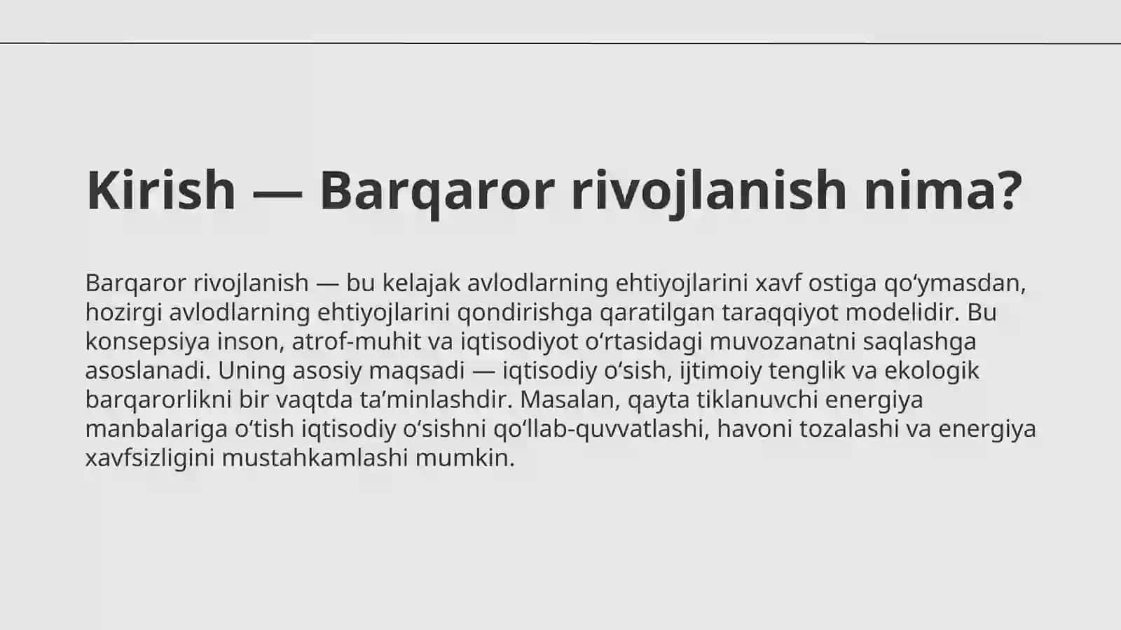 Barqaror rivojlanish konsepsiyasi 2