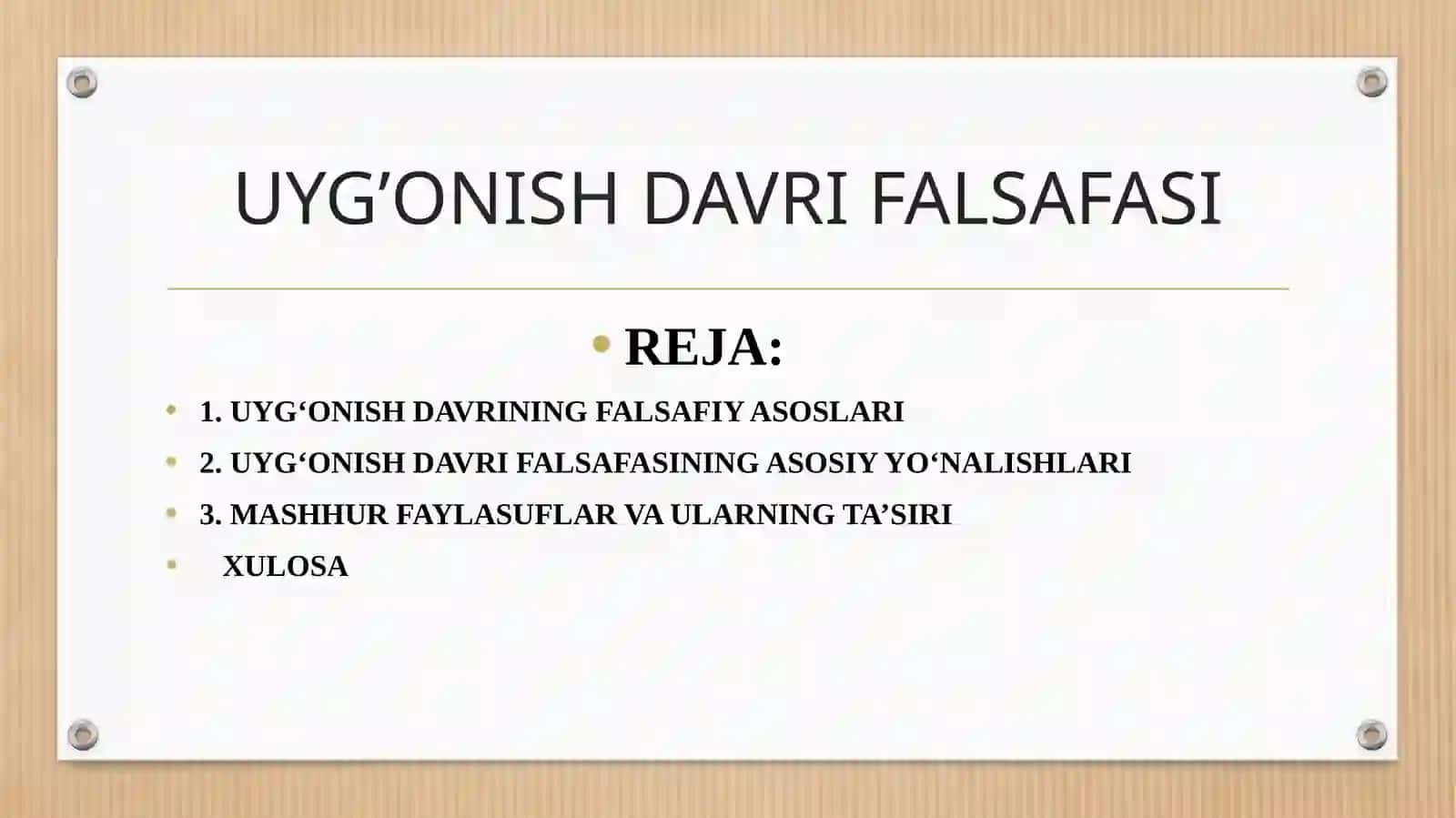 UYG’ONISH DAVRI FALSAFASI 2