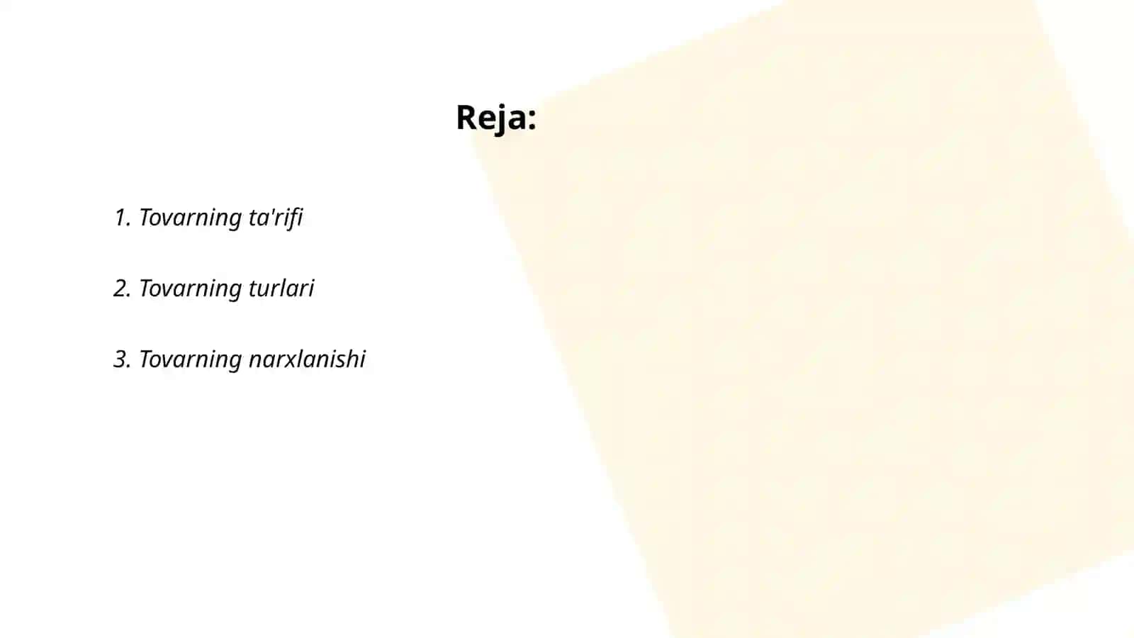 Tovar va uning xususiyatlari 2