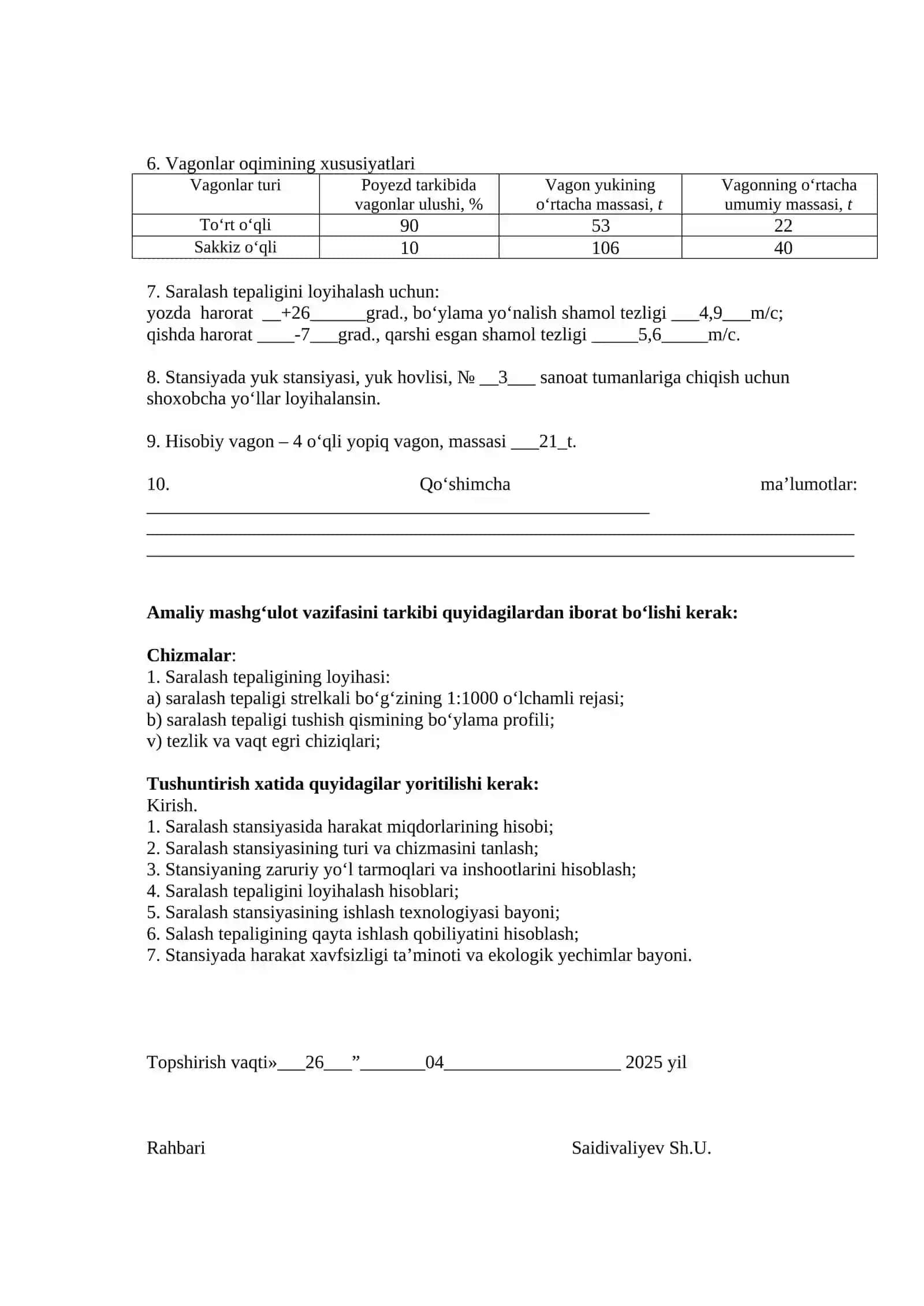 SARALASH TPALIGI PROFILINI LOYIHALASH 2
