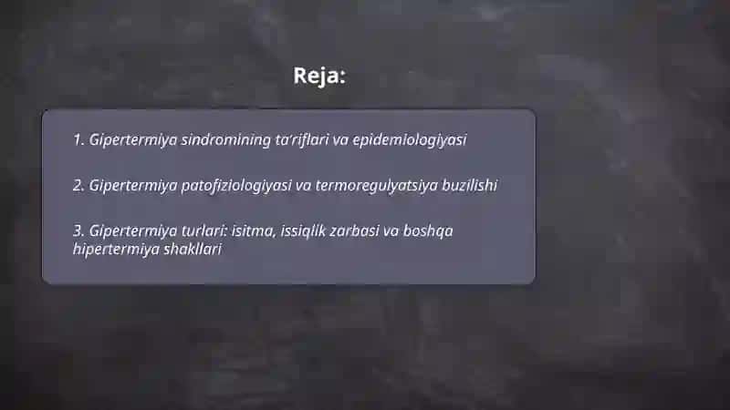 Gipertermiya sindromi va uni davolashda ishlatiladigan dori vositalari 2