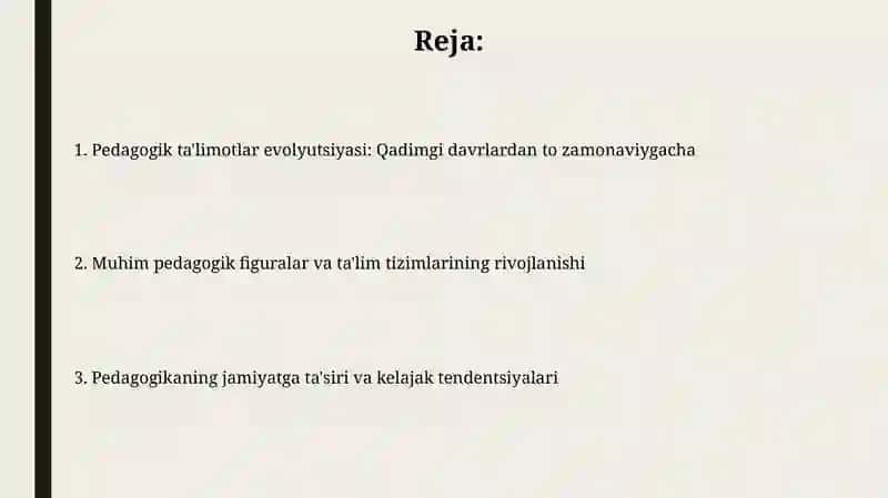 Pedagogika ta'limotlar tarixi 2