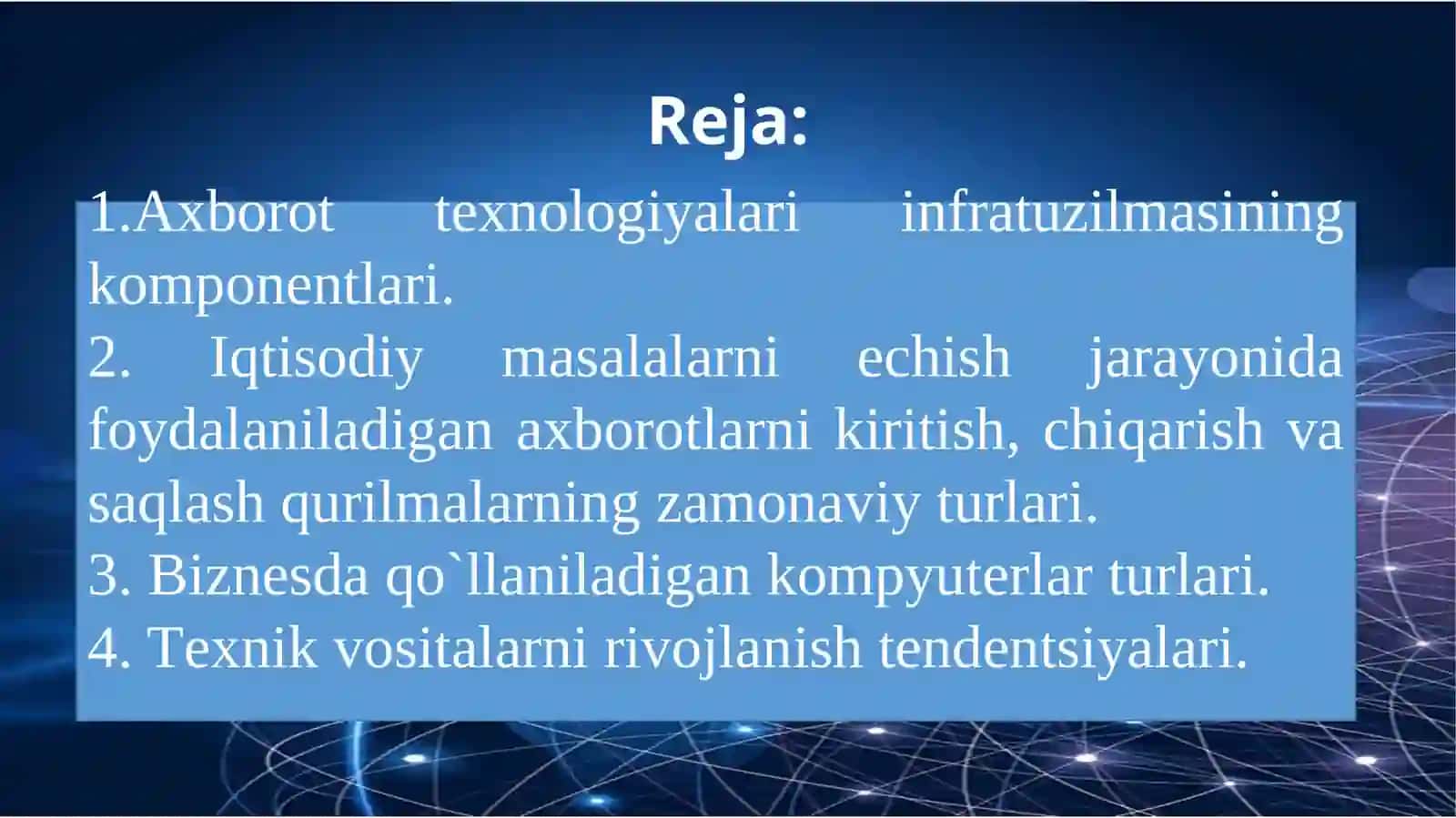 Axborot texnologiyalari aniq fanlar 2
