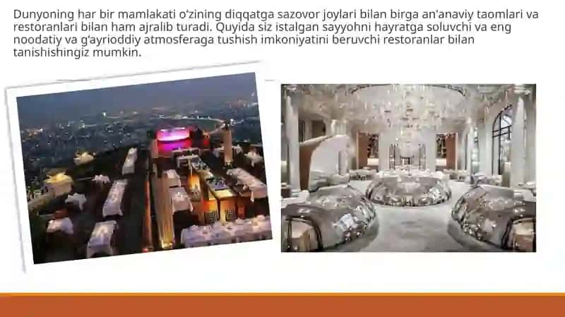 Dunyodagi mashhur restoranlar 2