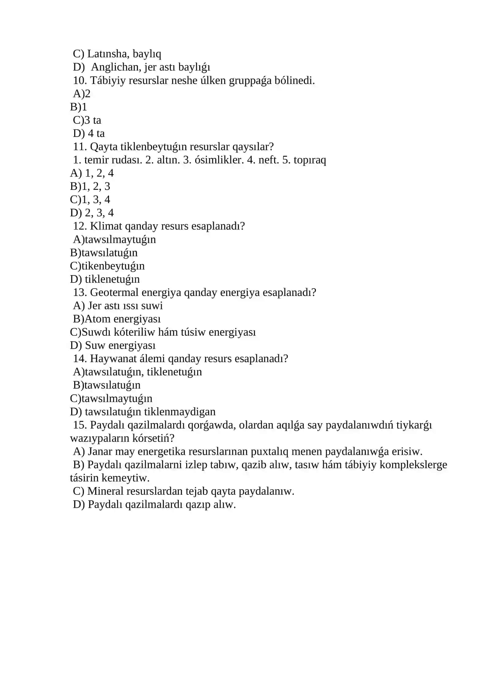 Ekologiyalıq mashqalalar 2