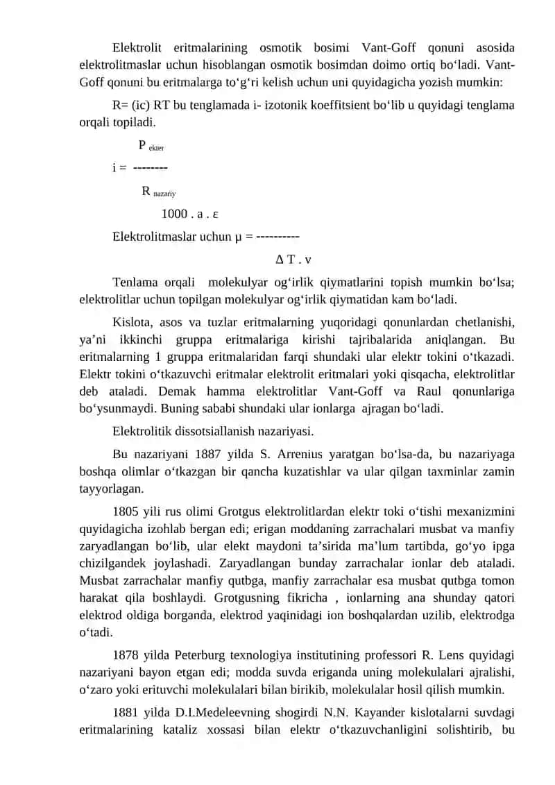 ELEKTROLIT ERITMALAR. TUZLARNING GIDROLIZI 2