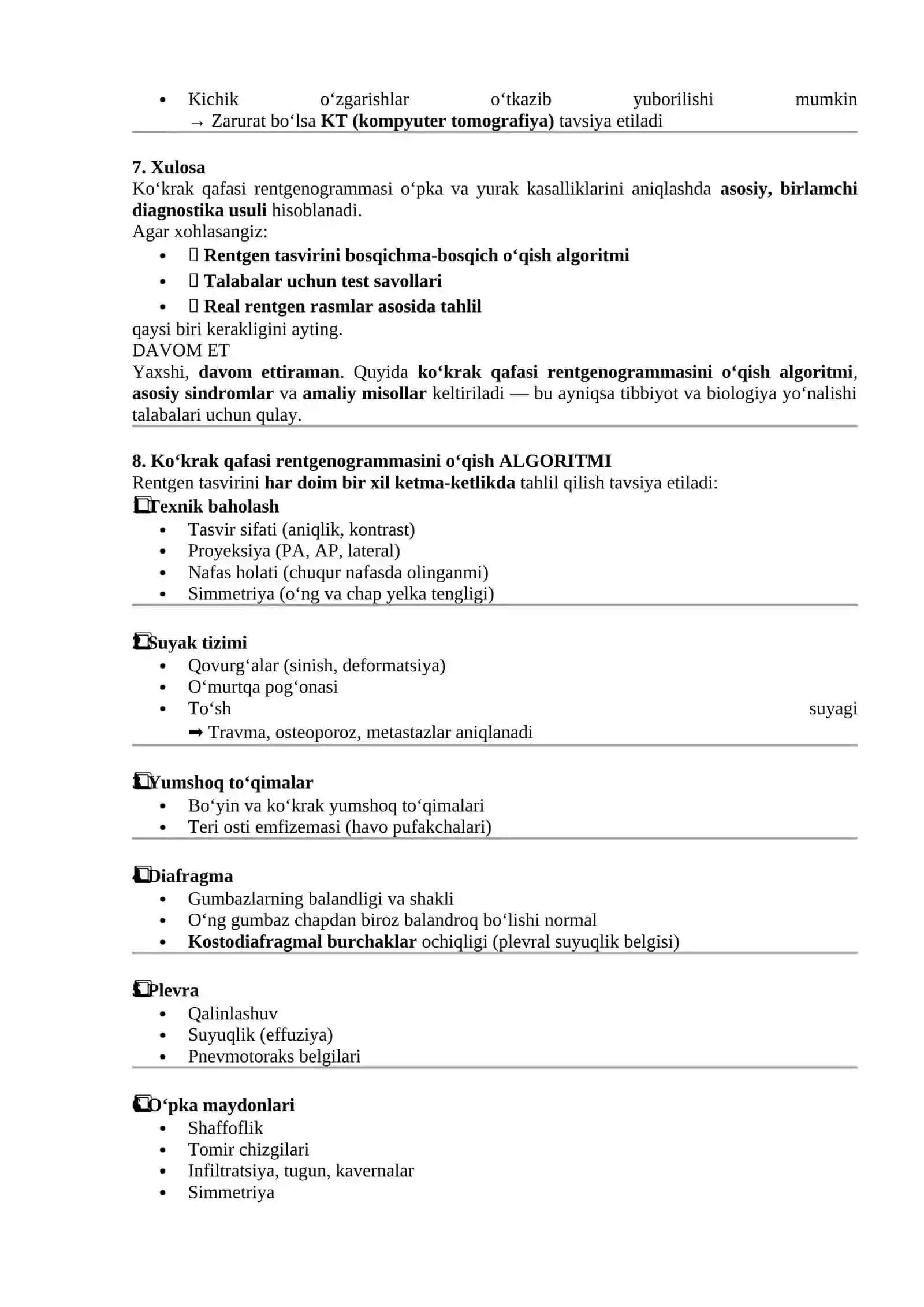 Ko‘krak Qafasi Rentgenogrammasi (Chest X-ray) 2