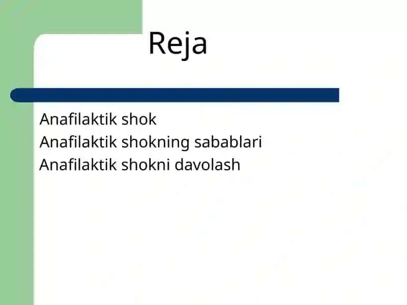 Anafilaktik shok va uni davolash 2