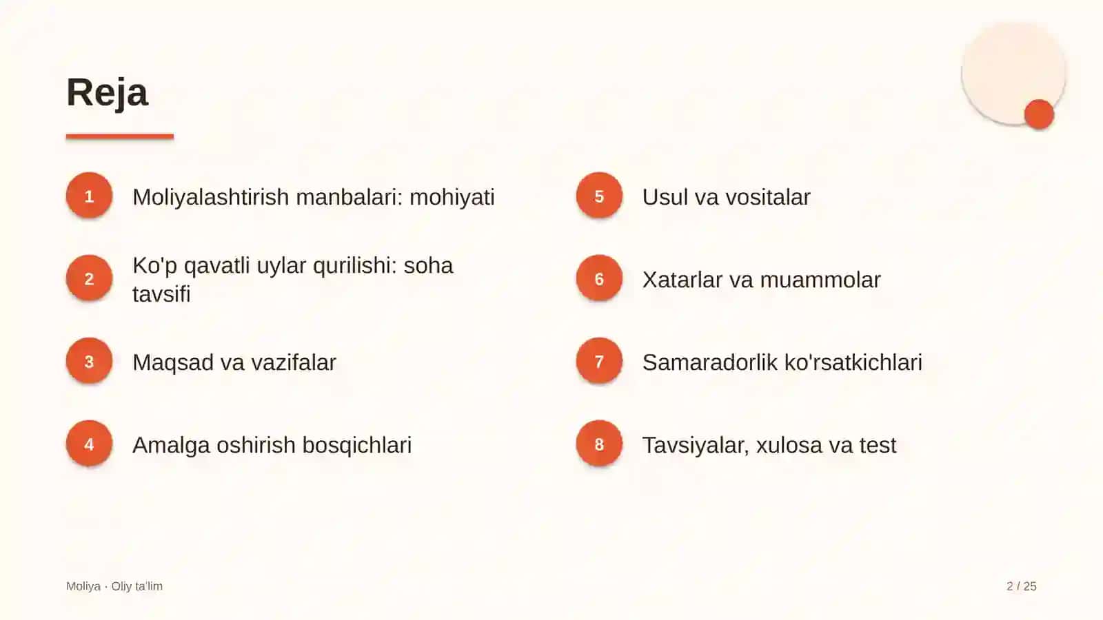 Ko'p qavatli uylar qurilishida moliyalashtirish manbalari 2