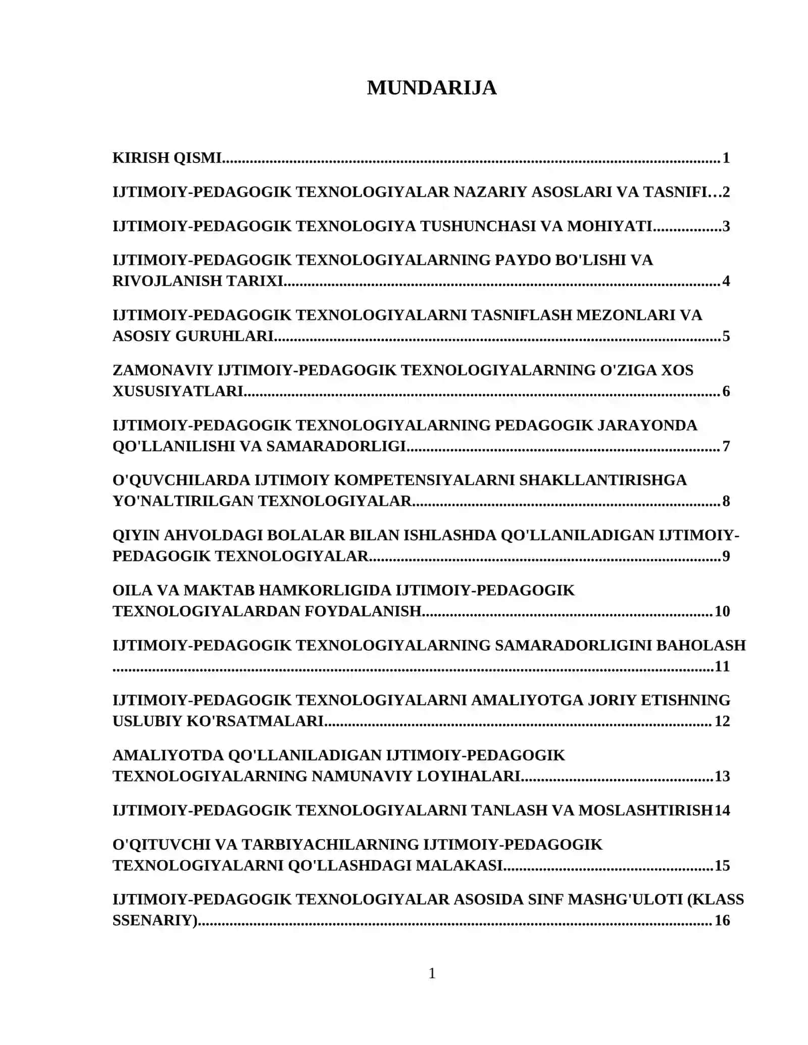 “Ijtimoiy- pedagogik texnologiyalar tasnifi” 2