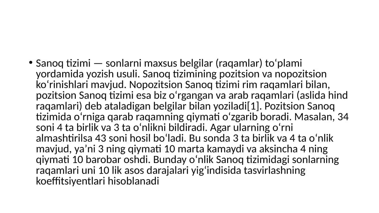 Sanoq tizimi 2