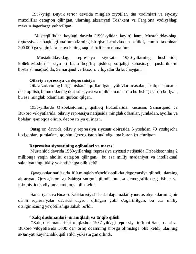 O'zbekistondagi qatag'onlik soyosati 2