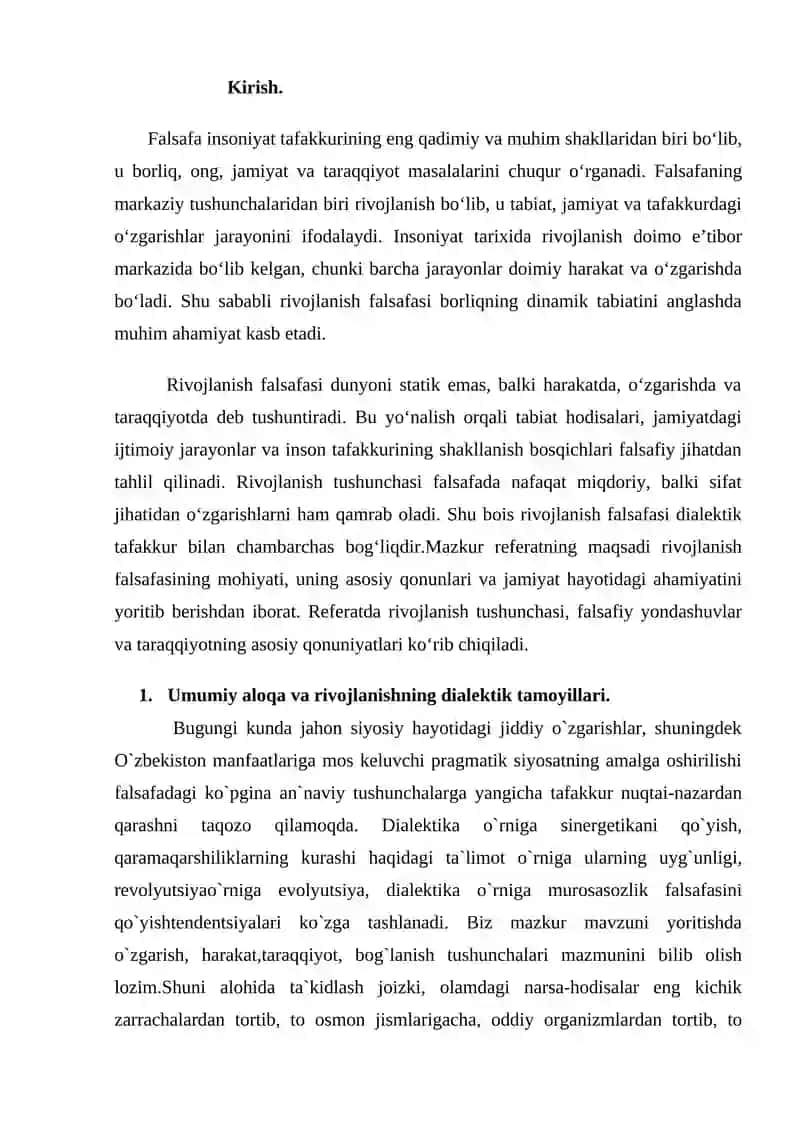 Rivojlanish falsafasi 2