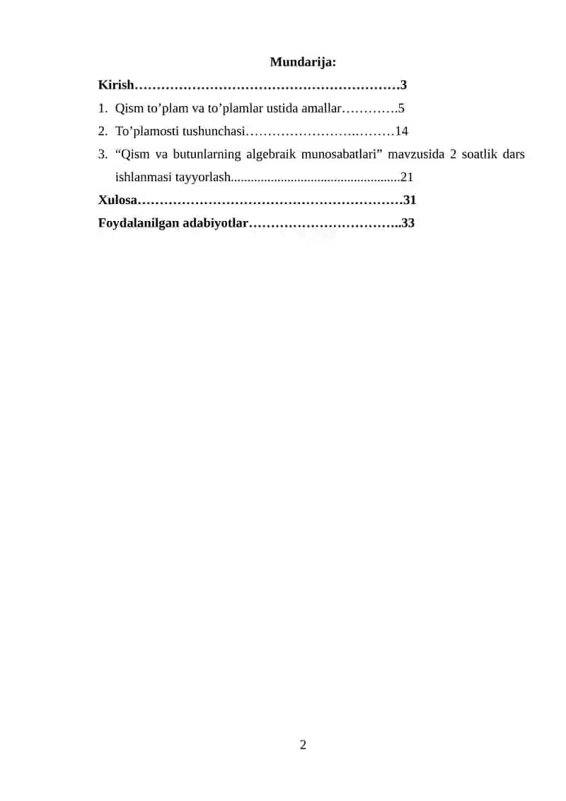 Kurs ishi Algebra va Sonlar nazariyasi 2