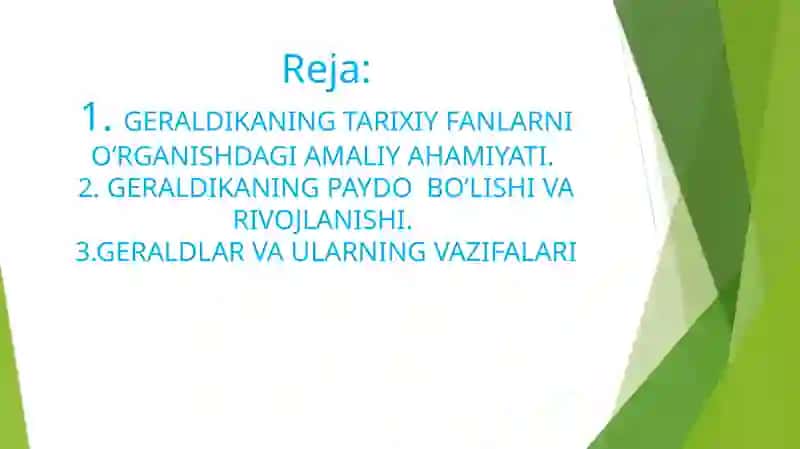 GERALDIKANING TARIXIY FANLARNI O’RGANISHDAGI AMALIY AHAMIYATI 2