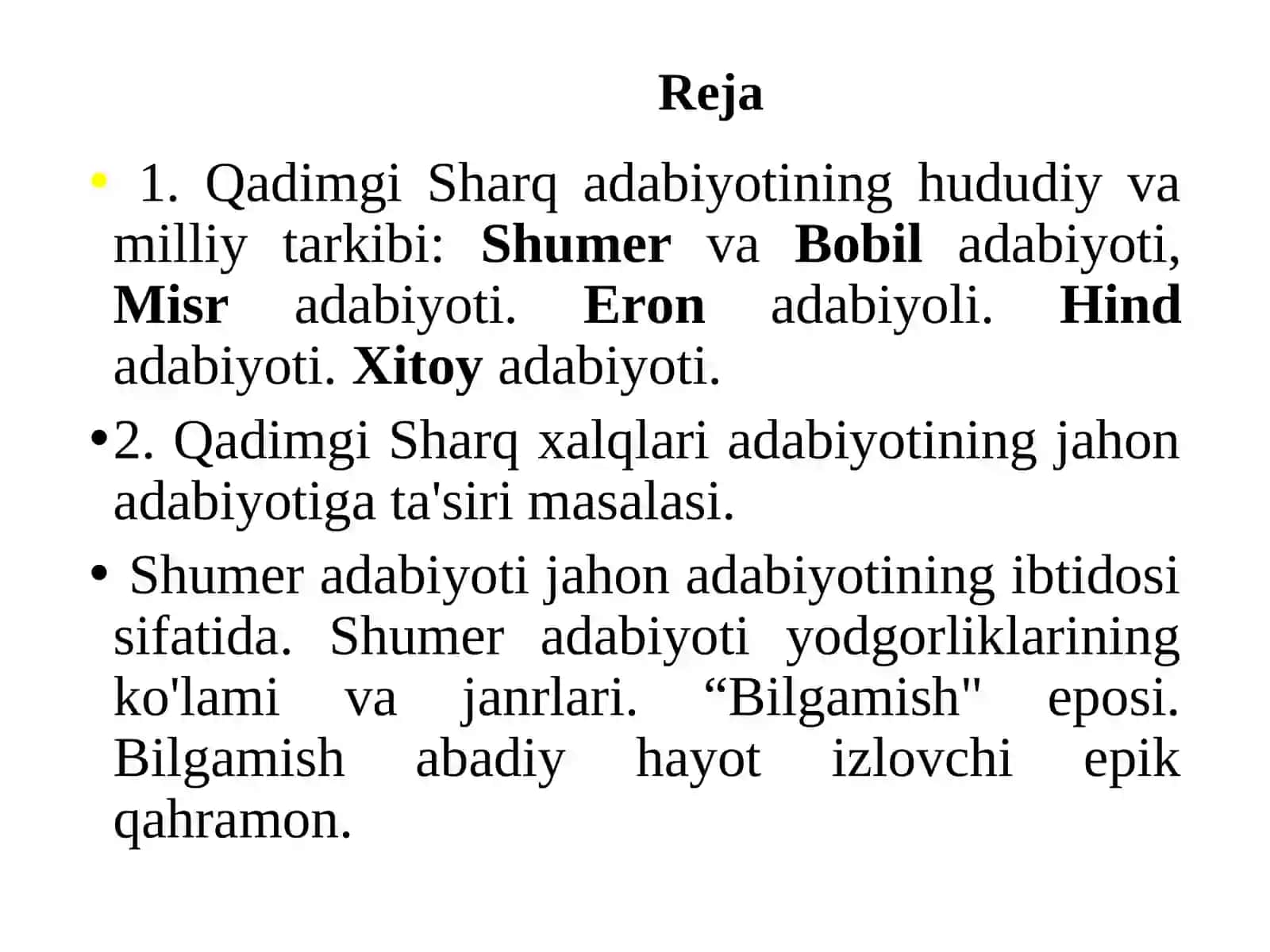 Qadimgi Sharq adabiyoti 2
