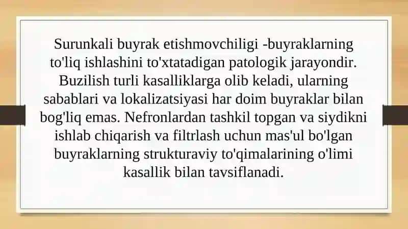 Surunkali buyrak etishmovchiligi 2