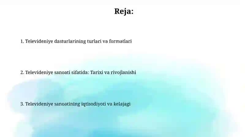 Televideniye – ko‘ngilochar sanoat sifatida 2