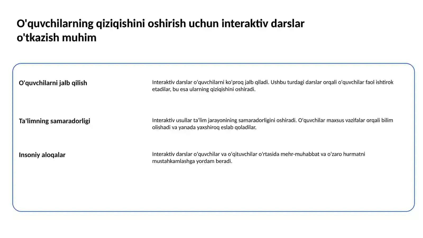 Darsda o'quvchilar faolligini oshirishning asosiy motivlari 2