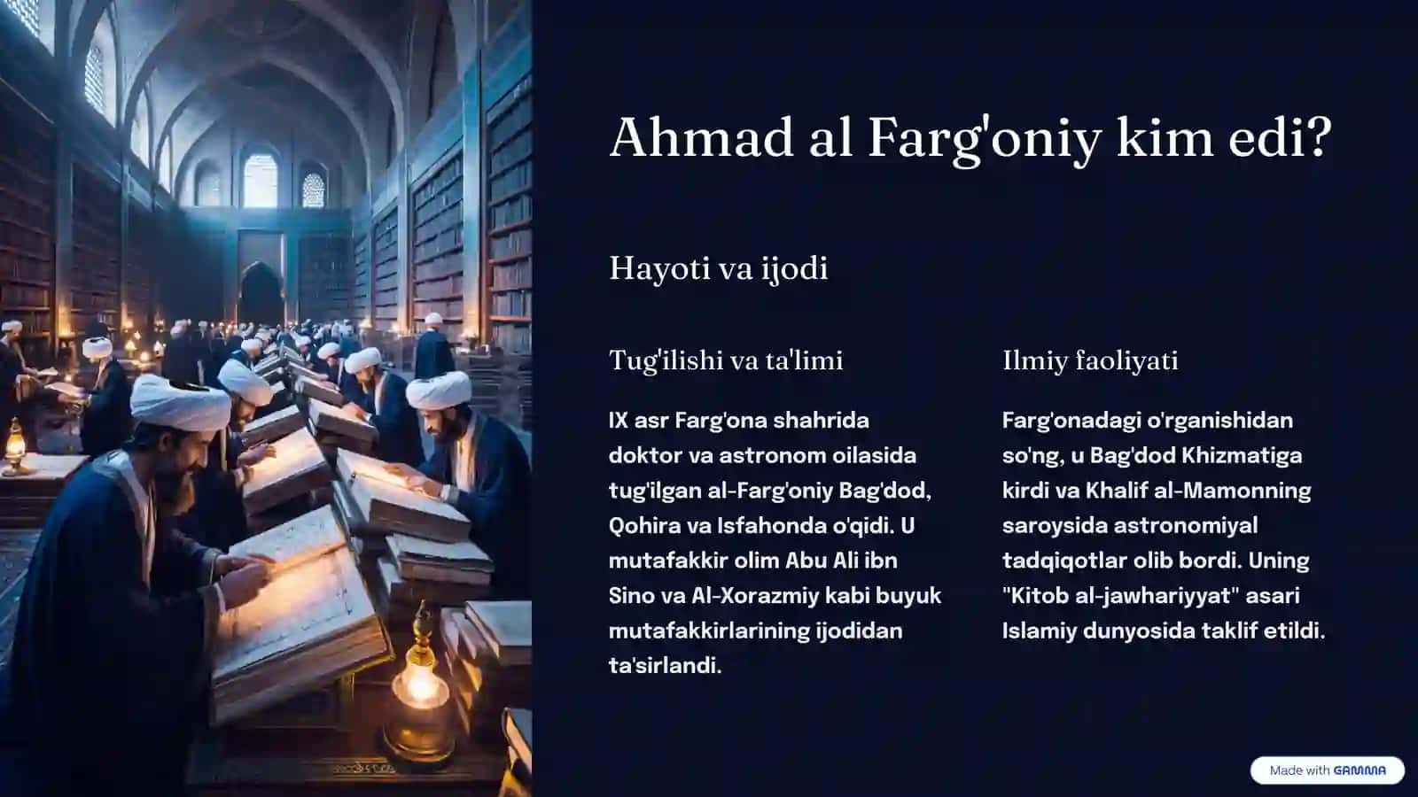 Ahmad al Farg'oniy merosi 2