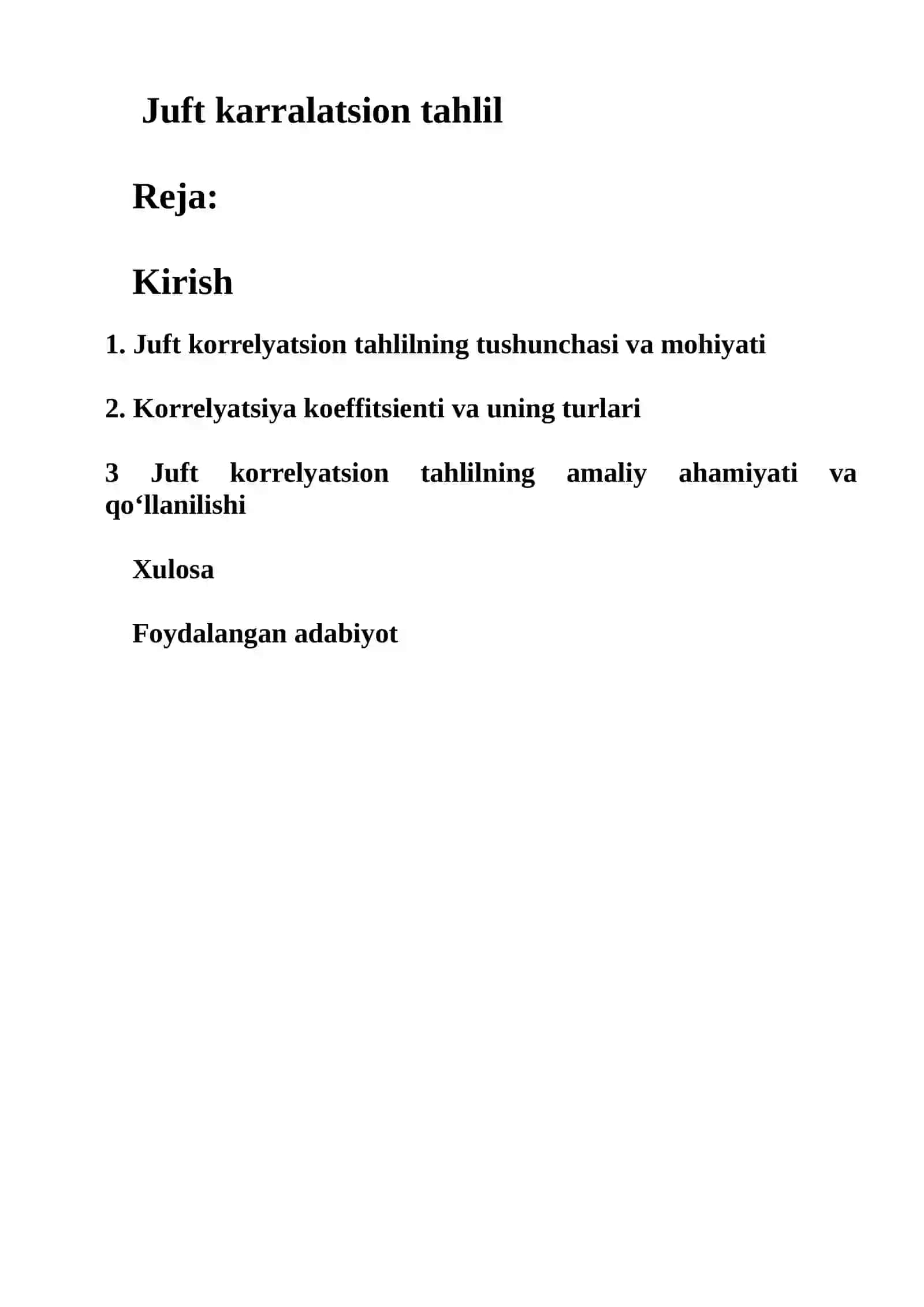 Juft karralatsion tahlil 2