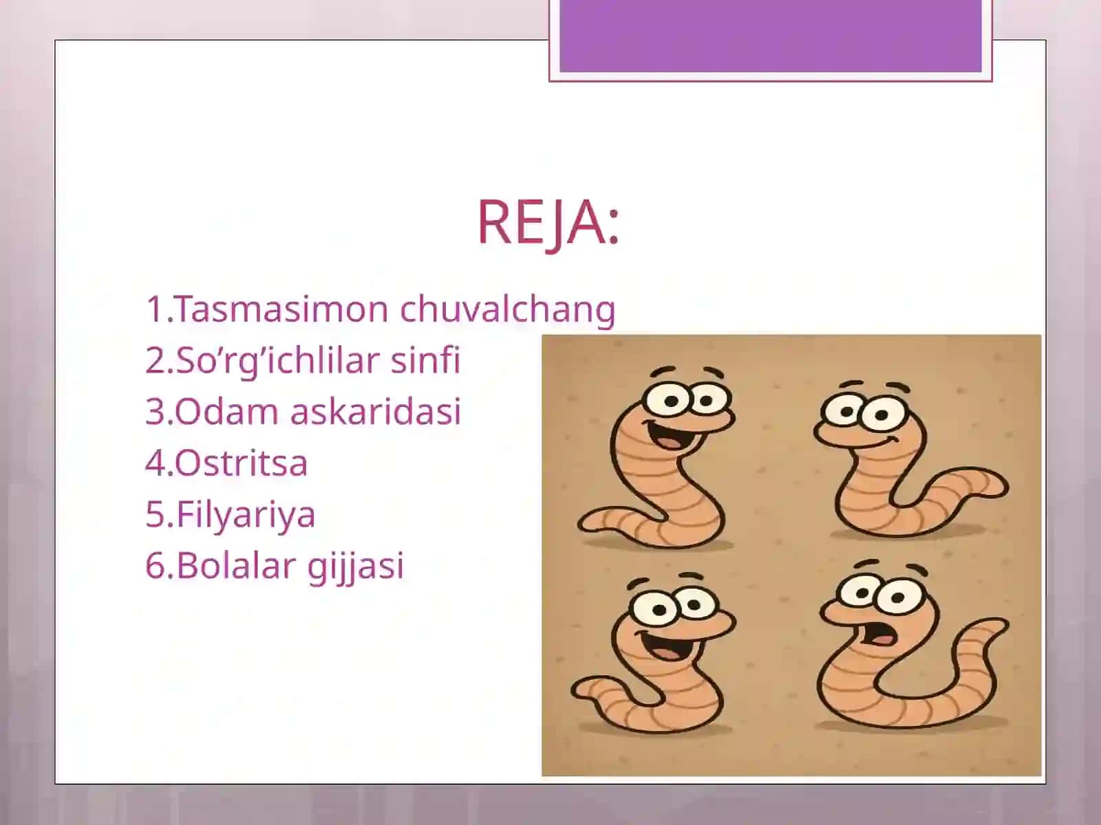 Tasmasimon chuvalchanglar odam parazitlari 2