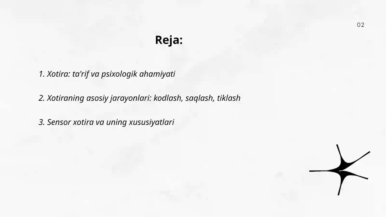 Xotira mavzusida slayd 2