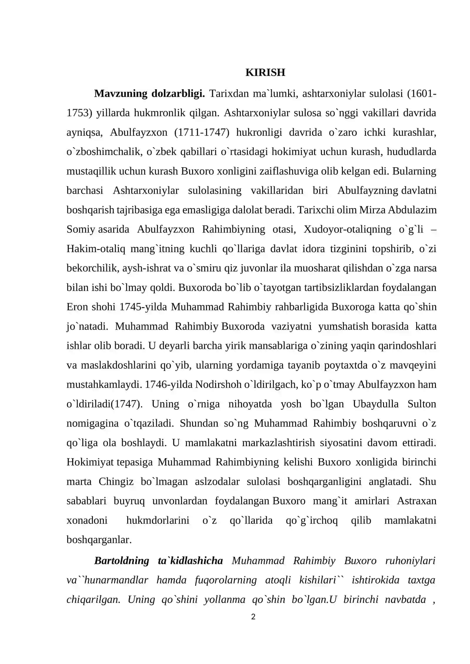 MUHAMMAD RAHIMXONNING MANG’ITLAR HOKIMIYATIGA KELISHI 2