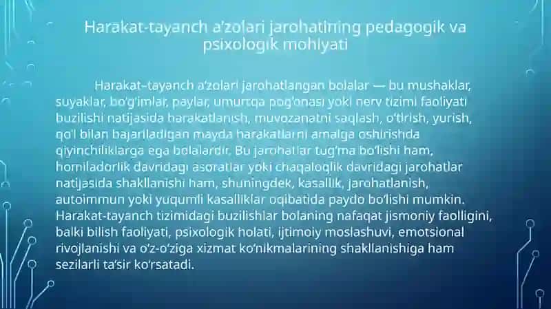Harakat-tayanch a’zolari jarohatlangan bolalar 2