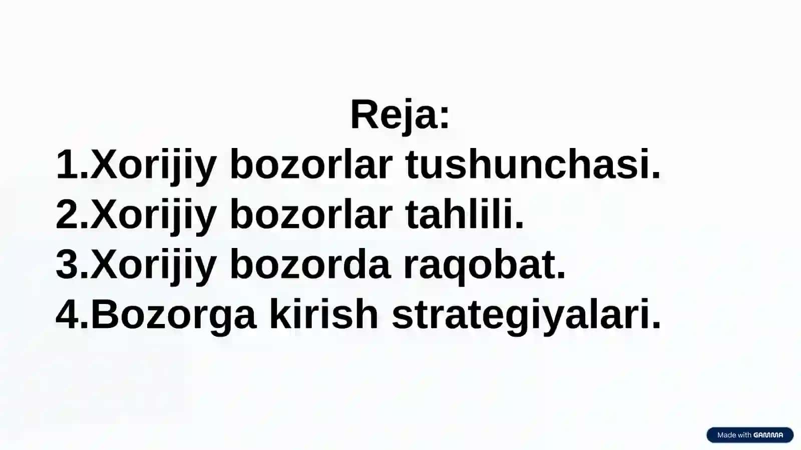Xorijiy Bozorlar Tahlili 2