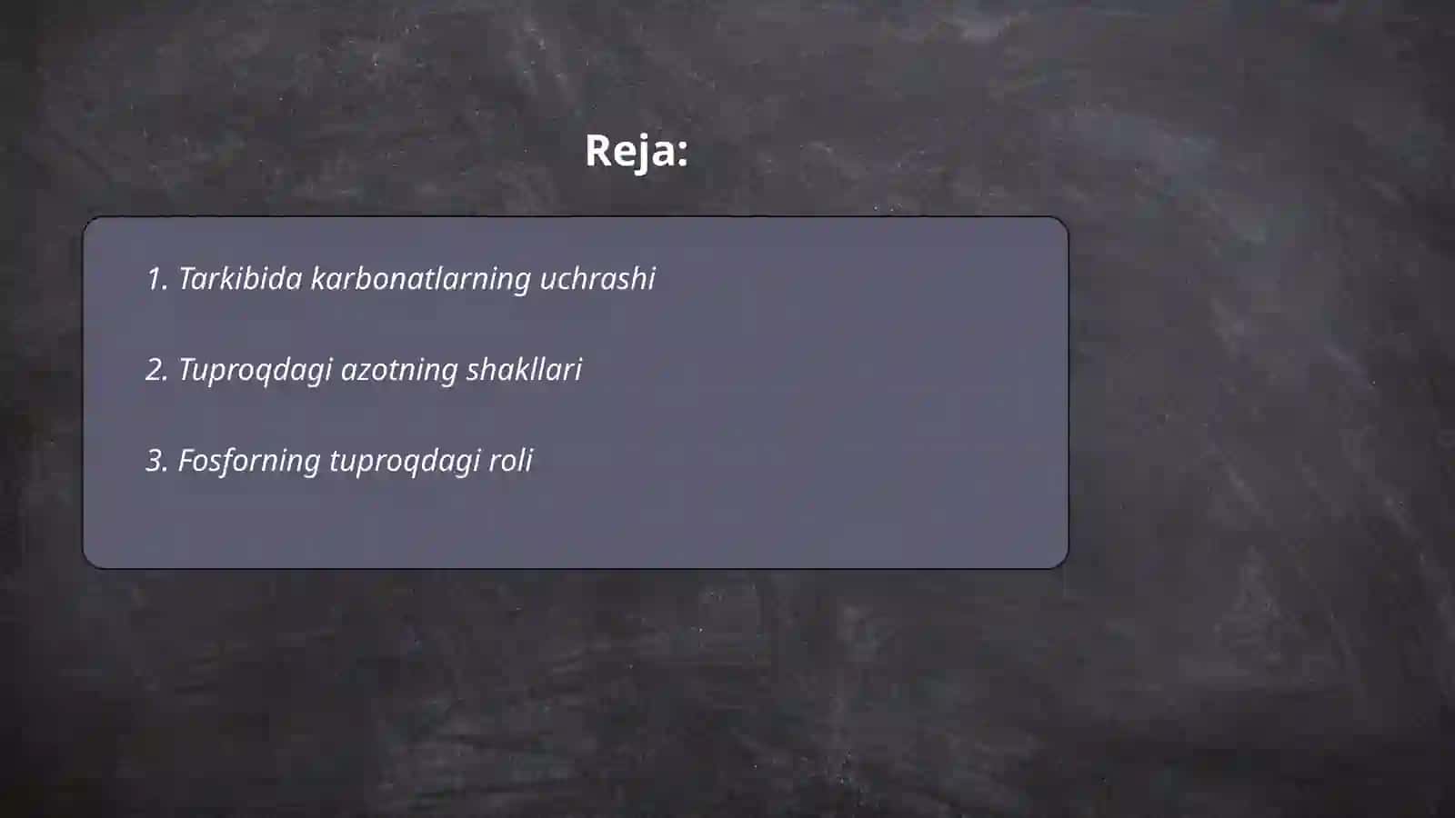 Tuproqning kimyoviy tarkibi 2