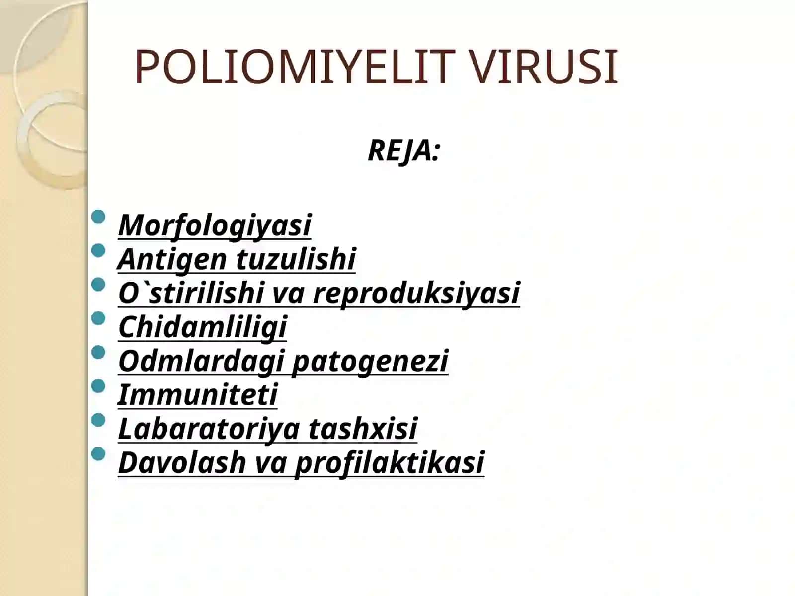 POLIOMIYELIT VIRUSI MORFOLOGIYASI 2