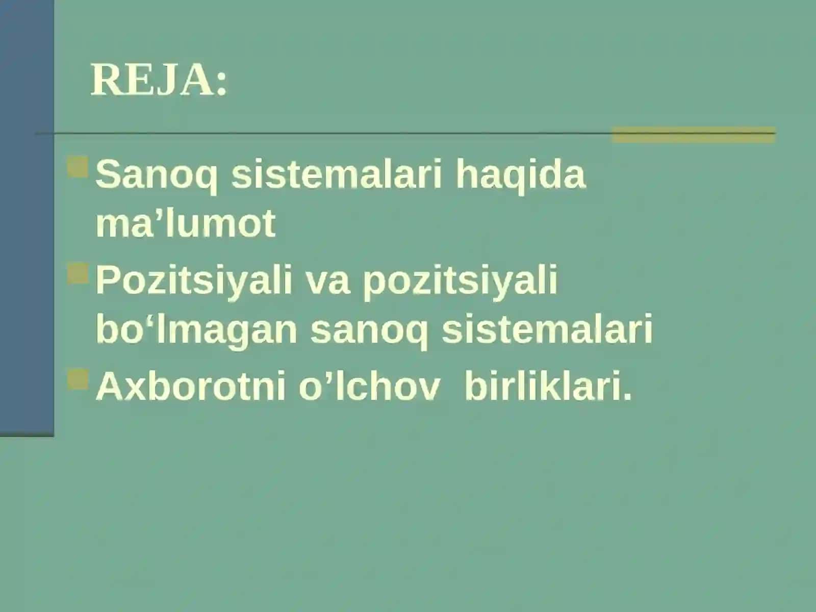 Sanoq Sistemalari Haqida Ma’lumot 2