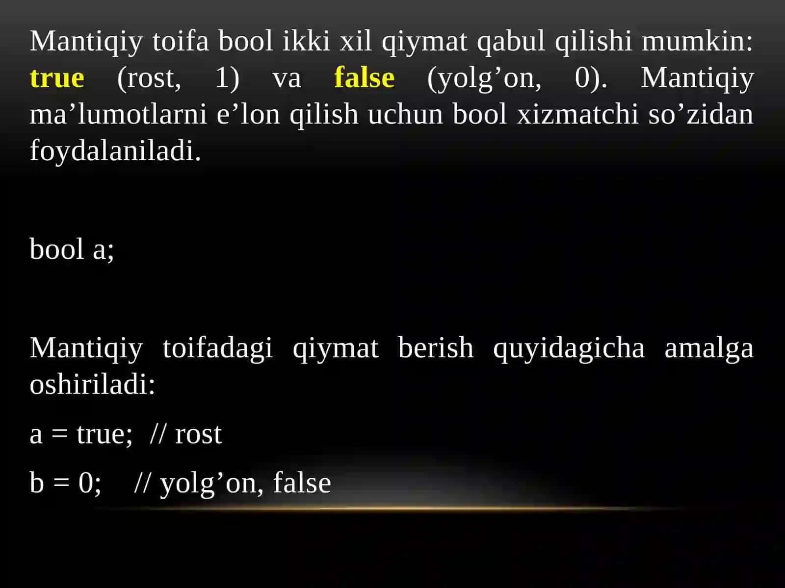 Mantiqiy toifalar 2