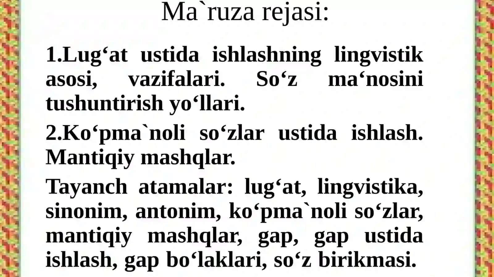 Lug‘at Ustida Ishlash 2