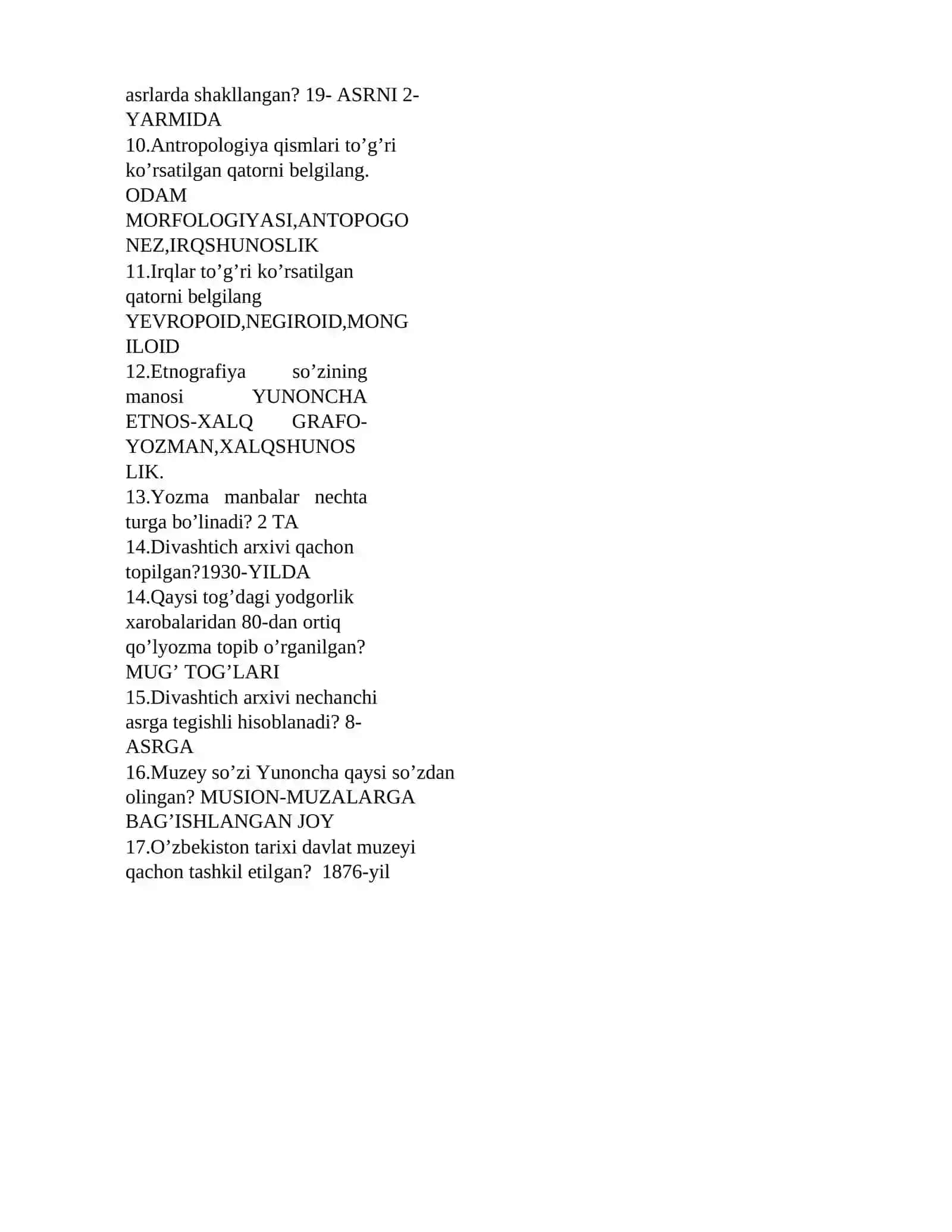 Tarixiy O’lkashunoslik Fanidan Savol Matni 2