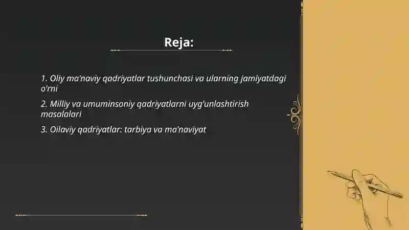 Oliy ma'naviy qadriyatlar. Amaliy etika masalalari 2